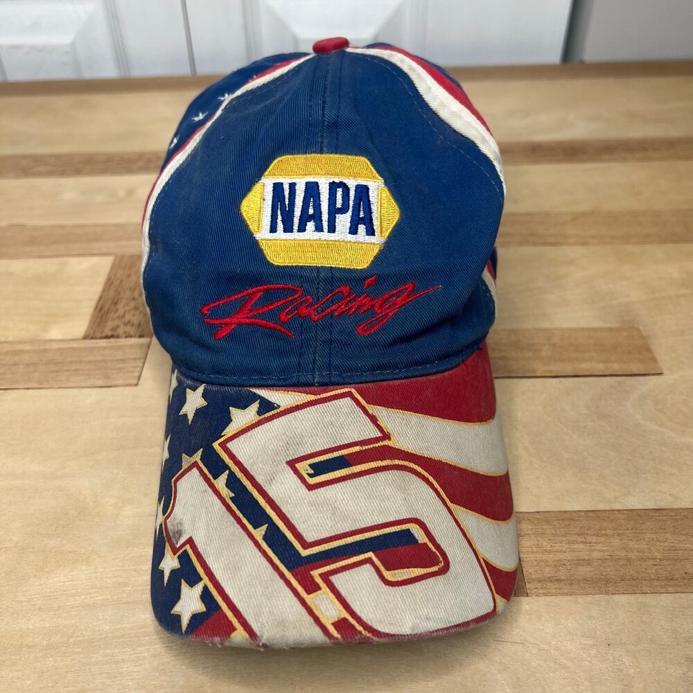 Vintage 90s Napa Racing #15 USA Racing Cap Adjustable Official Napa Supplier